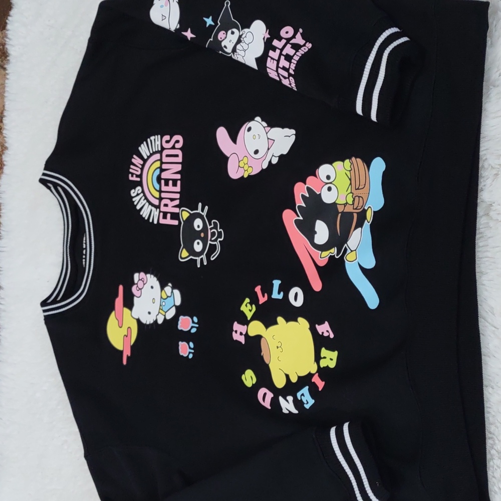 Hello Kitty And Friends By Sanrio Black Sweatshirt with Colorful Friends Design - Picture 16 of 17